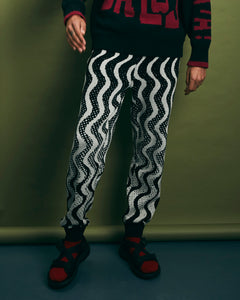 DAYTRIPPER KNIT PANTS - BLACK/WHITE