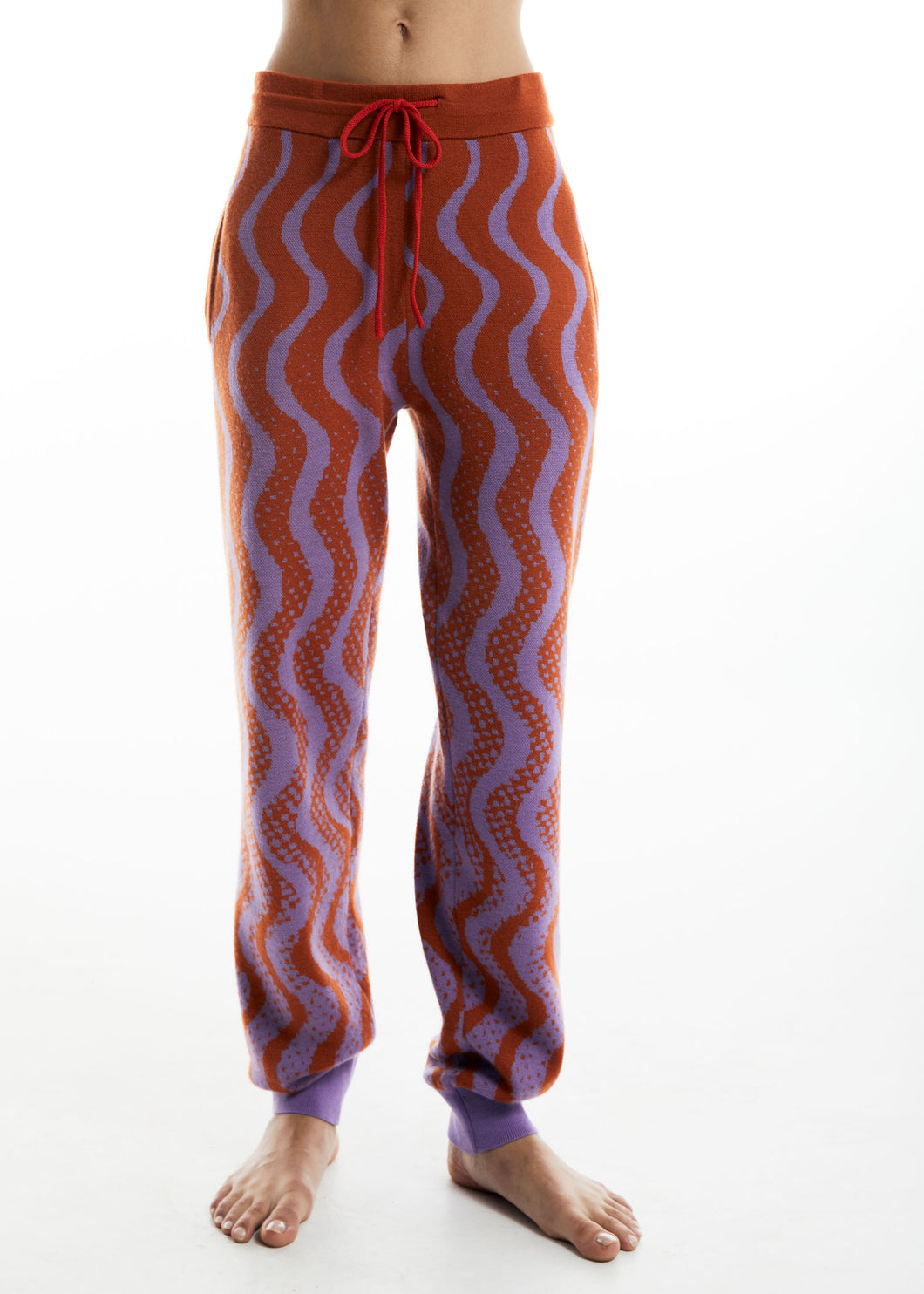 DAYTRIPPER KNIT PANTS - ORANGE/LILAC