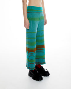 KANSAI CROPPED RIB PANTS - GREEN