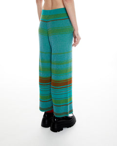 KANSAI CROPPED RIB PANTS - GREEN