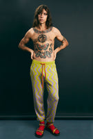 DAYTRIPPER KNIT PANTS - GREEN/PURPLE